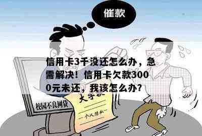 信用卡3千没还怎么办，急需解决！信用卡欠款3000元未还，我该怎么办？