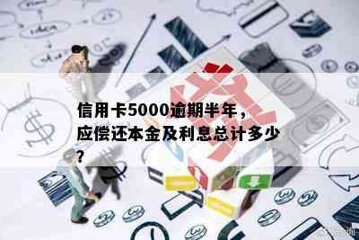 信用卡5000逾期半年，应偿还本金及利息总计多少？