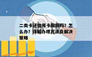 二类卡还信用卡限额吗？怎么办？详解办理方法及解决策略