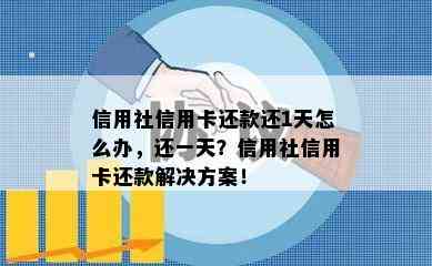 信用社信用卡还款还1天怎么办，还一天？信用社信用卡还款解决方案！