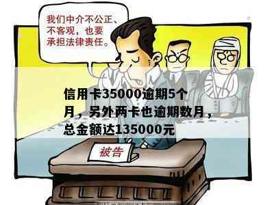 信用卡35000逾期5个月，另外两卡也逾期数月，总金额达135000元