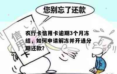 农行卡信用卡逾期3个月冻结，如何申请解冻并开通分期还款？