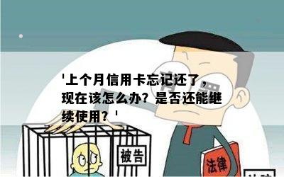 '上个月信用卡忘记还了，现在该怎么办？是否还能继续使用？'