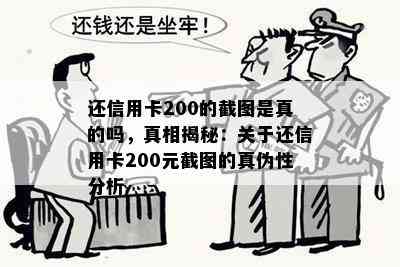 还信用卡200的截图是真的吗，真相揭秘：关于还信用卡200元截图的真伪性分析