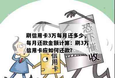 刷信用卡3万每月还多少，每月还款金额计算：刷3万信用卡应如何还款？