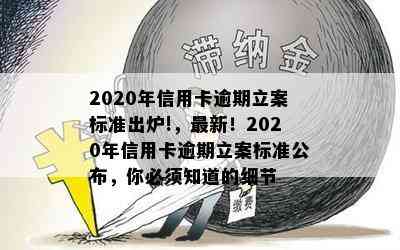 2020年信用卡逾期立案标准出炉!，最新！2020年信用卡逾期立案标准公布，你必须知道的细节