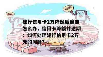 建行信用卡2万降额后逾期怎么办，信用卡降额并逾期：如何处理建行信用卡2万元的问题？