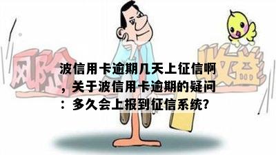 波信用卡逾期几天上啊，关于波信用卡逾期的疑问：多久会上报到系统？