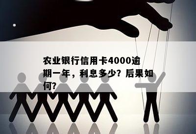 农业银行信用卡4000逾期一年，利息多少？后果如何？