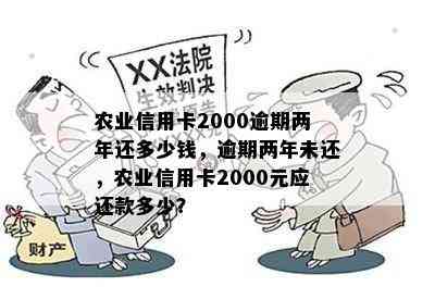 农业信用卡2000逾期两年还多少钱，逾期两年未还，农业信用卡2000元应还款多少？